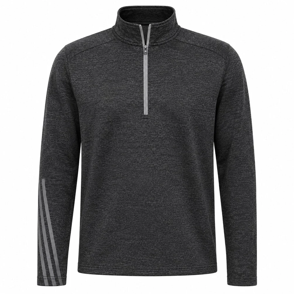 Adidas Men's Aeroready Brushed Terry Quarter Zip Pullover Top Black Large